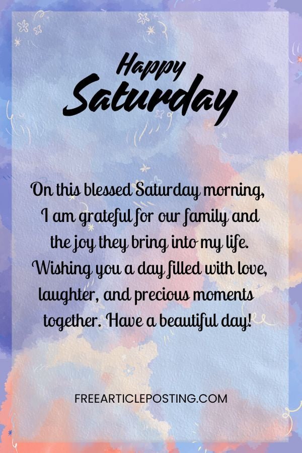 Free Saturday blessings