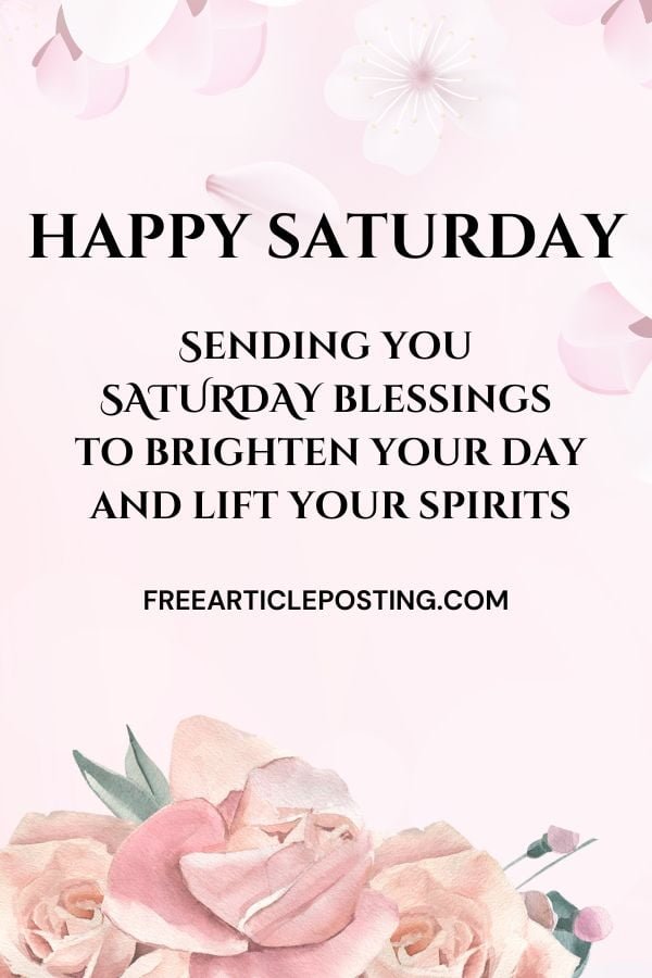 Happy Saturday blessings