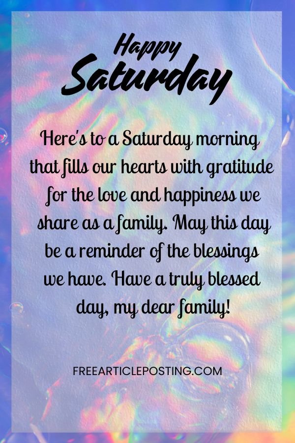 Saturday inspirational blessings